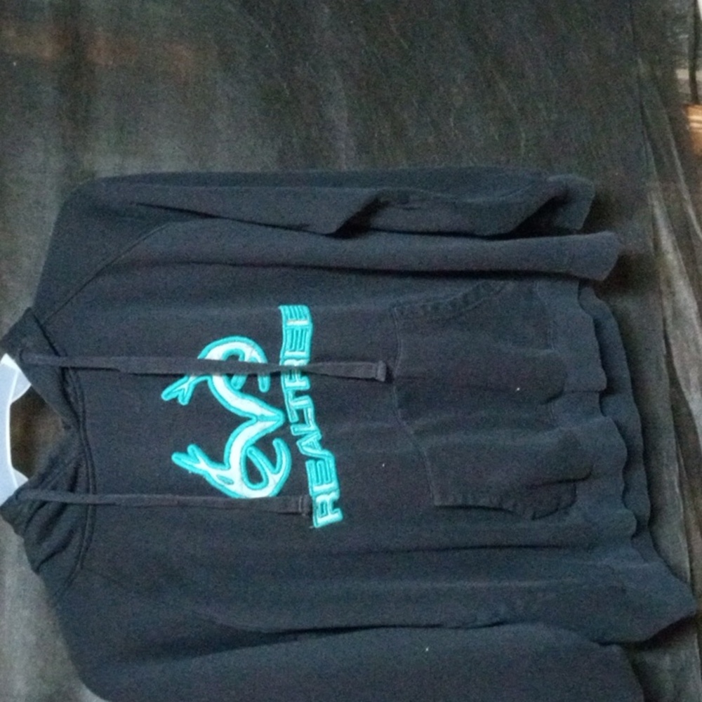 Realtree Black Hoodie with Teal Accents